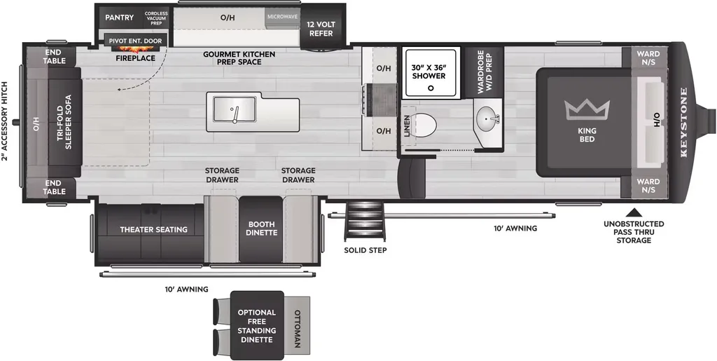 2027 Keystone RV Cougar Half-Ton 28RLI floor plan