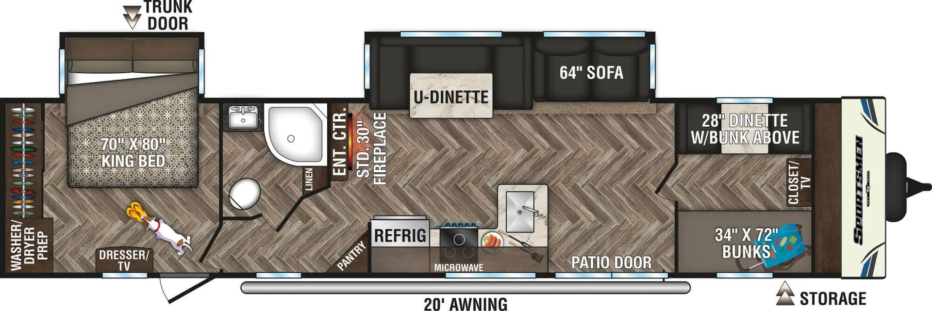 K-Z Sportsmen 362BH floor plan