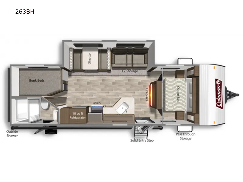 2022 Dutchmen Coleman Lantern 263BH floor plan