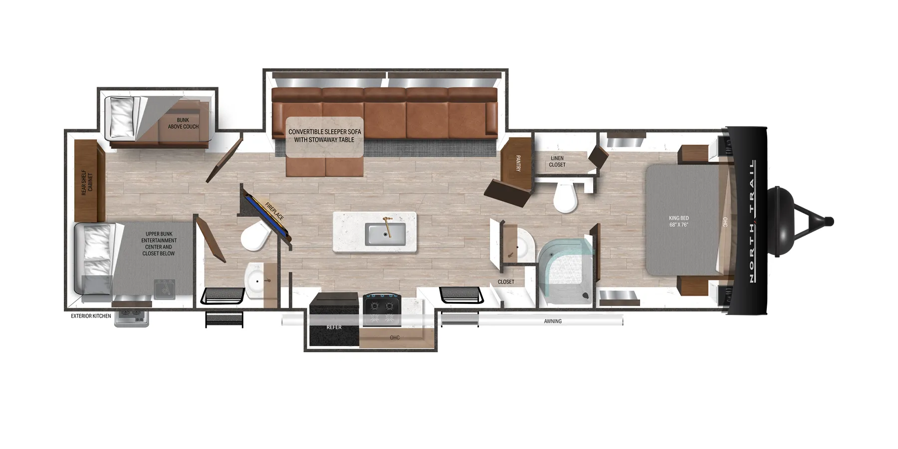 2021 Heartland North Trail 33BHDS - Floor plan