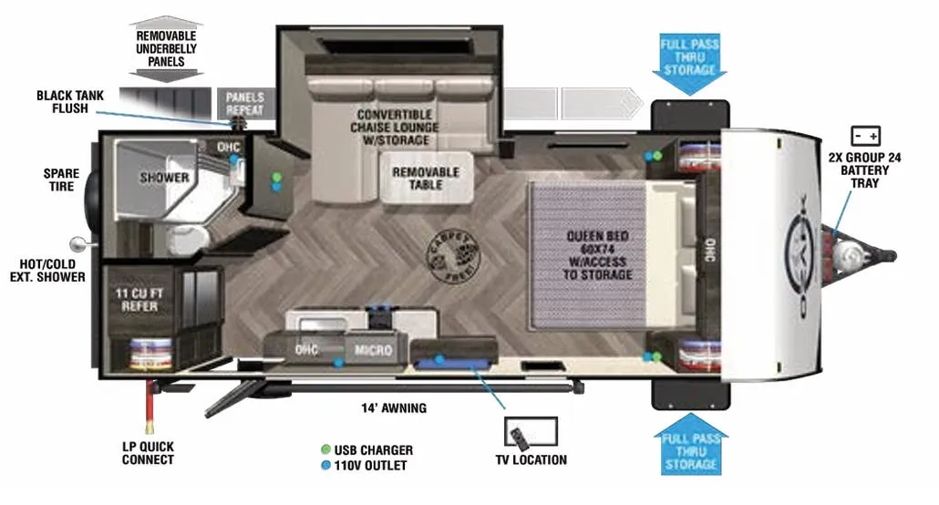 2022 Forest River Ozark 1800QS - Floor plan