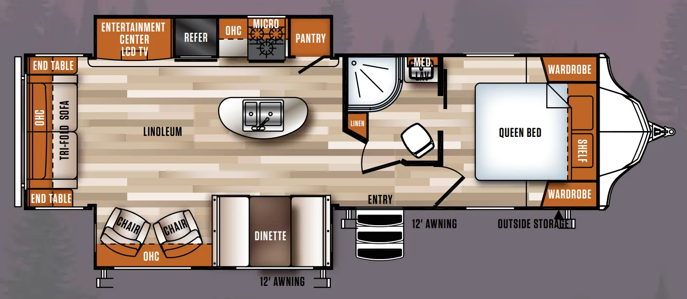 2017 Forest River Vibe 288RLS floor plan