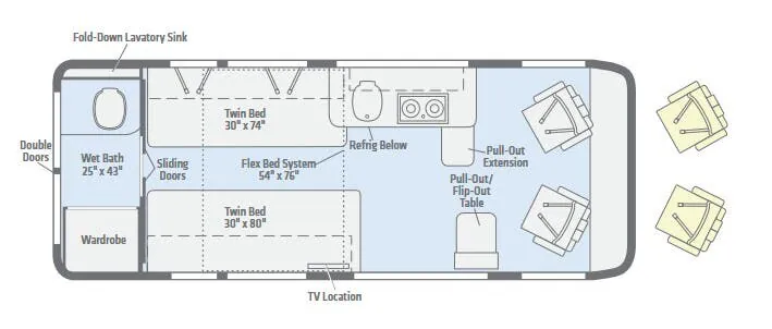 Winnebago Travato 59K floor plan