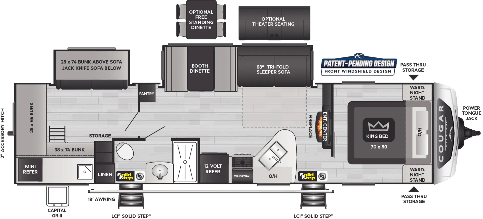 Keystone Cougar Half-Ton 32RDBWE floor plan
