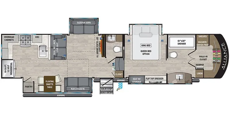 2024 Alliance RV Paradigm 382RK floor plan
