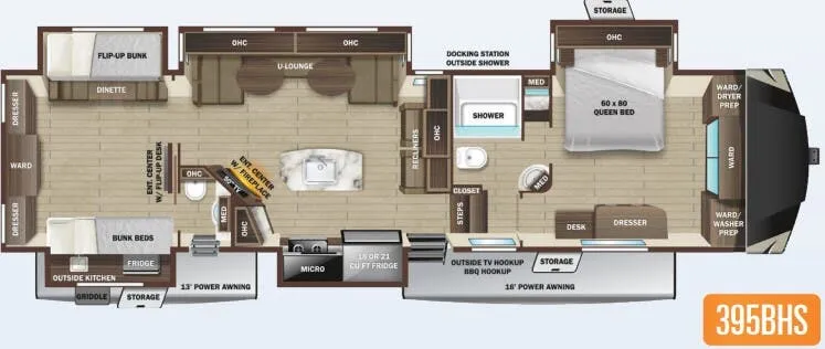 Highland Ridge Mesa Ridge 395BHS floor plan