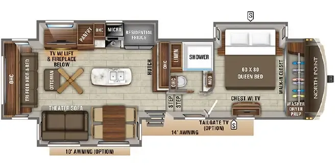 2019 Jayco North Point 315RLTS - Floor plan
