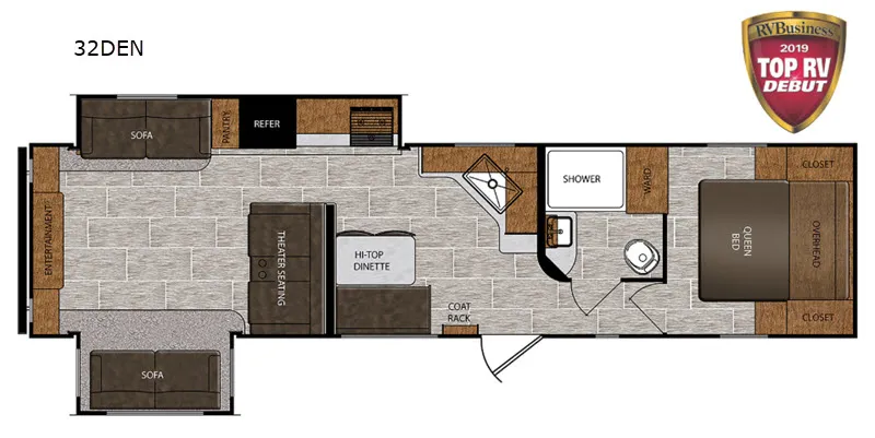 2020 FOREST RIVER AVENGER 32DEN 32DEN - Floor plan