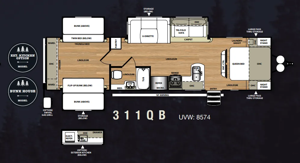 Forest River Salem Hemisphere Lite 311QB floor plan