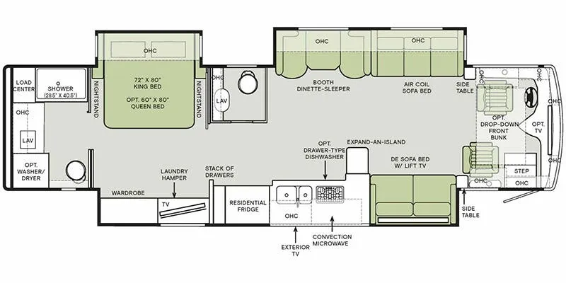 Tiffin Phaeton 37 BH floor plan