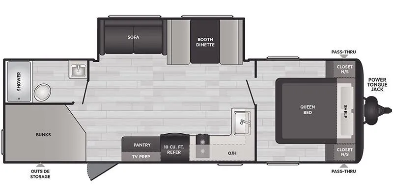 Keystone Hideout Sport East 269DB floor plan