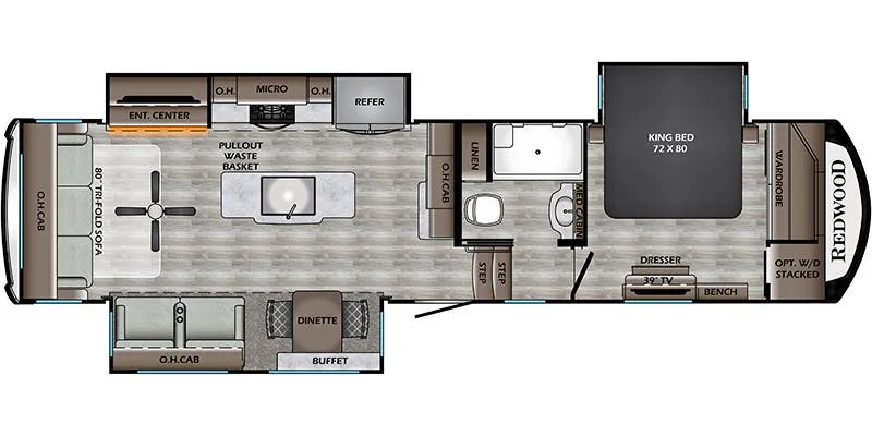 2021 CrossRoads Redwood RW3401RL floor plan