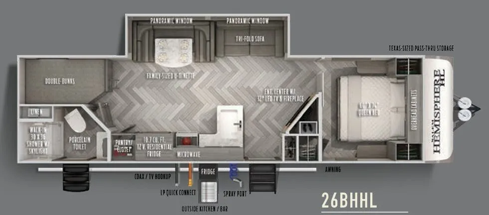 Forest River Salem Hemisphere Hyper-Lyte 26BHHL floor plan