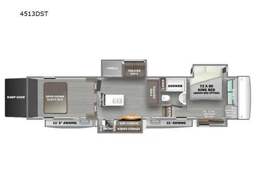 2024 Forest River Riverstone 4513DST floor plan