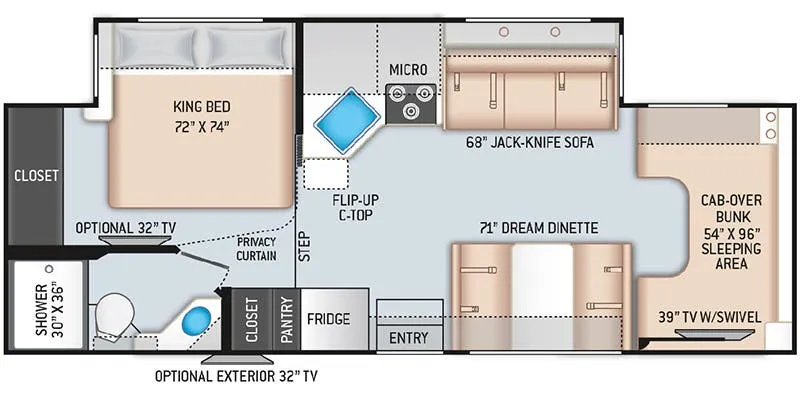 2023 Thor Motor Coach Four Winds 27R floor plan