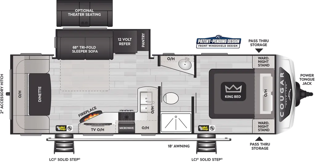 2024 Keystone Cougar Half-Ton 25RDSWE floor plan