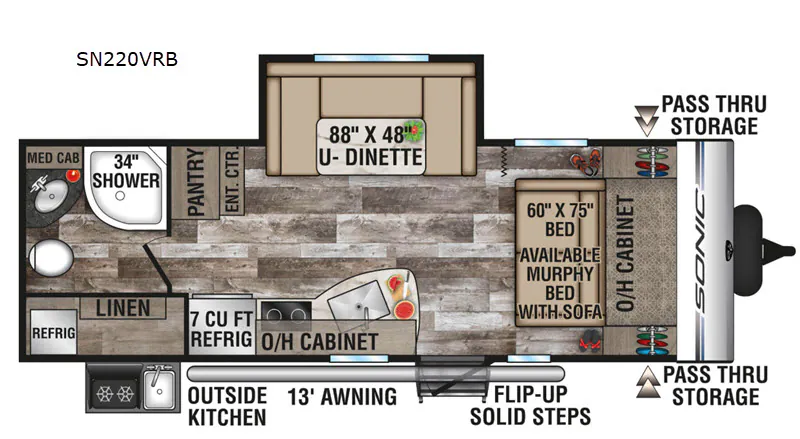 2020 Venture RV Sonic SN220VRB - Floor plan
