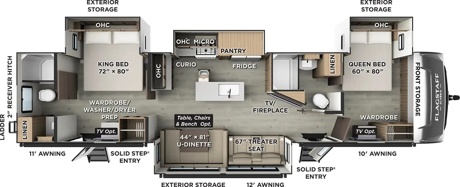 2026 Forest River Flagstaff Classic Wide Body 842DB - Floor plan