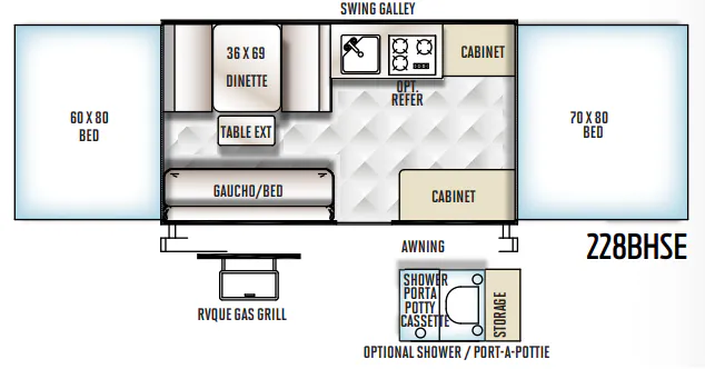 Forest River Flagstaff SE 228BHSE floor plan