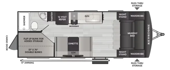 Keystone Bullet Classic 21BHC floor plan