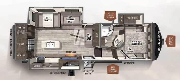 Forest River Rockwood Ultra Lite 2882S floor plan