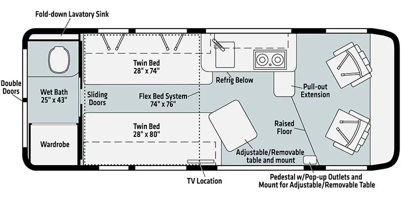 2022 Winnebago Travato 59K - Floor plan