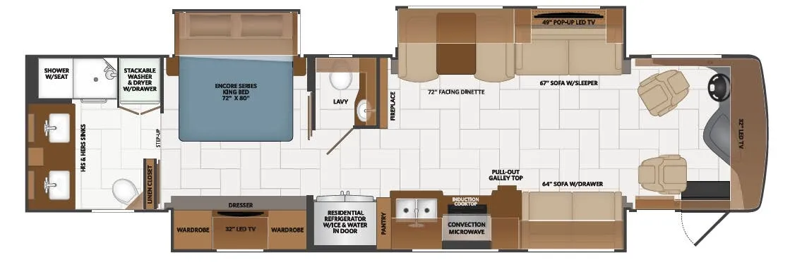Fleetwood Discovery 38W floor plan