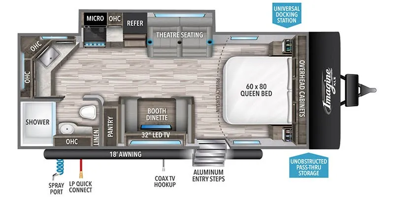 2021 Grand Design Imagine XLS 22MLE - Floor plan