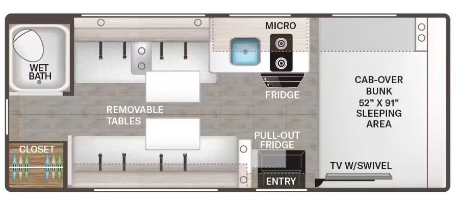2026 Thor Motor Coach Four Winds 19X - Floor plan