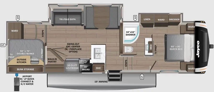 Jayco Eagle 29.5BHDS floor plan