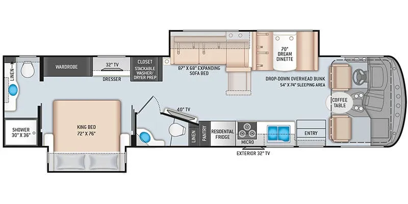 2019 Thor Motor Coach Hurricane 35M floor plan