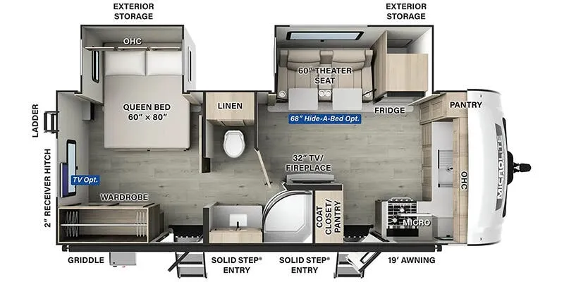 2025 Forest River Flagstaff Micro Lite 25FKBS floor plan