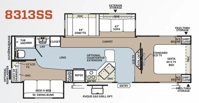 Forest River Rockwood Signature Ultra Lite 8313SS floor plan