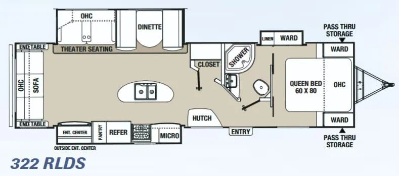 Coachmen Freedom Express Liberty Edition 322 RLDS floor plan