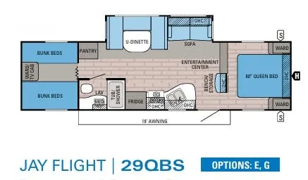 Jayco Jay Flight 29QBS floor plan
