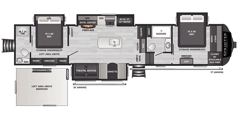 2025 Keystone Sprinter 3920DSL floor plan