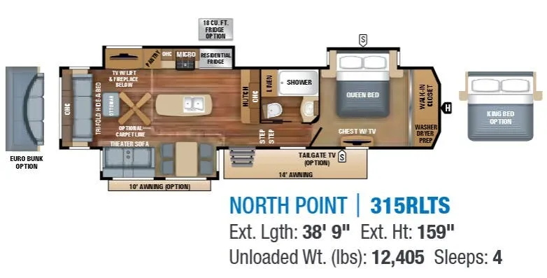 Jayco North Point 315RLTS floor plan