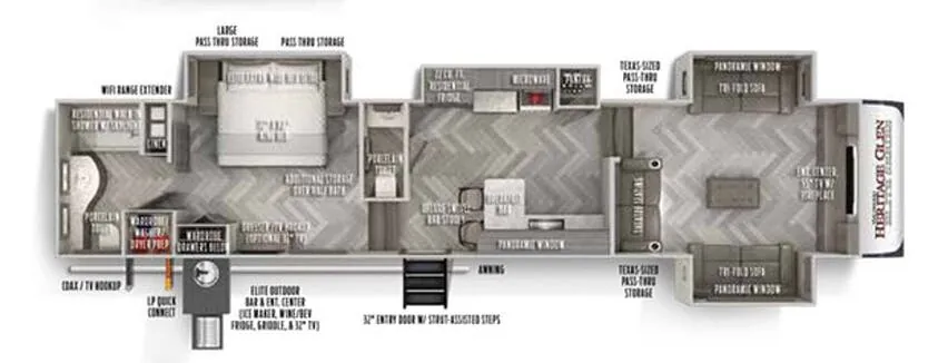 Forest River Wildwood Heritage Glen Elite 36FL floor plan