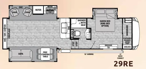 Forest River Cedar Creek Silverback 29RE floor plan