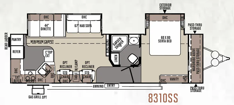 Forest River Rockwood Signature Ultra Lite 8310SS floor plan
