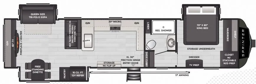 2025 Keystone Sprinter 3520RDS - Floor plan