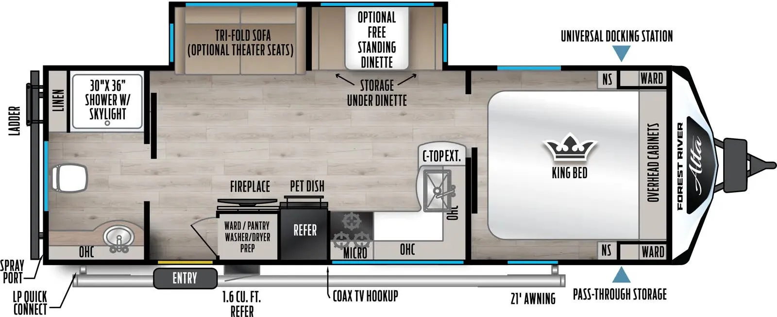 2026 East to West Alta 2600KRB - Floor plan