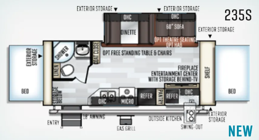 Forest River Rockwood Roo 235S floor plan