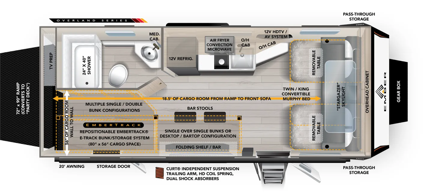Ember RV Overland 240TKR floor plan