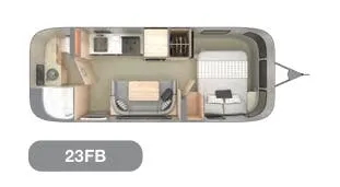 Airstream Globetrotter 23FB floor plan