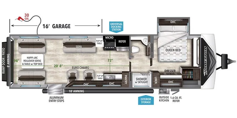 2023 Grand Design Momentum G-Class 32G floor plan