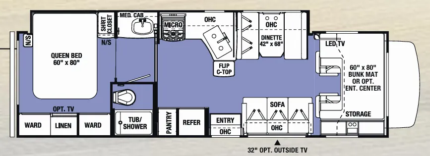 Forest River Sunseeker 3050S floor plan