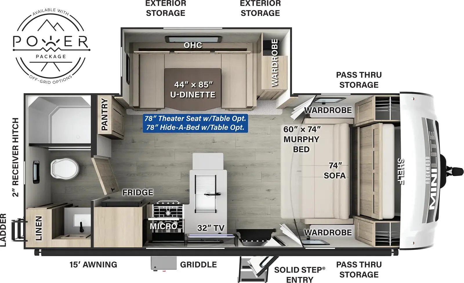 2025 Forest River Rockwood Mini Lite 2214S - Floor plan