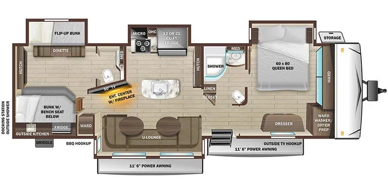 Highland Ridge Silverstar 338BHS floor plan