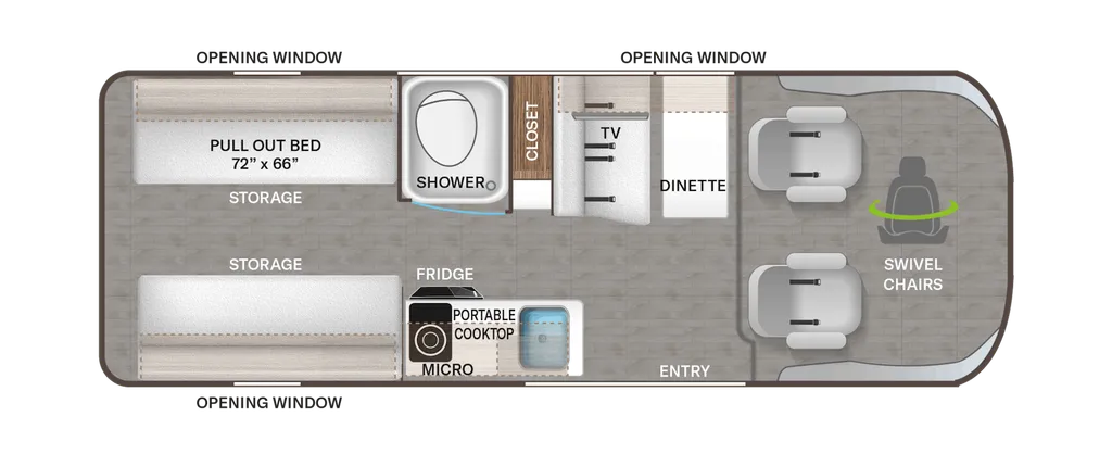 2024 Thor Motor Coach Tellaro 20A floor plan